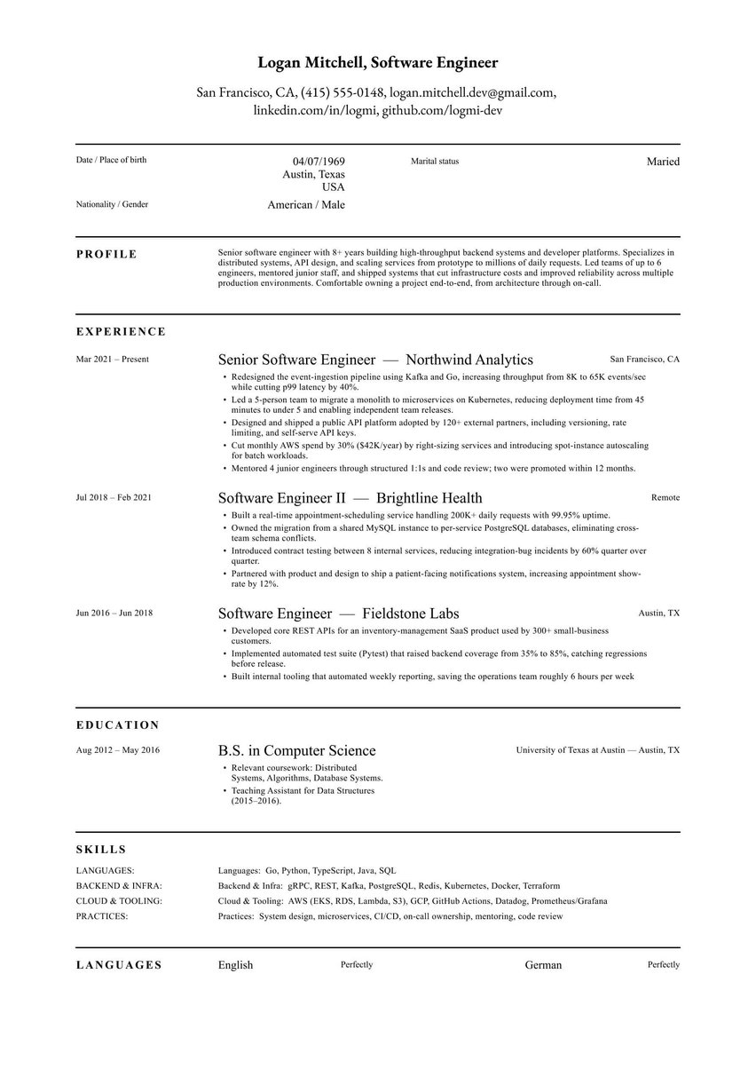 Londyn resume template