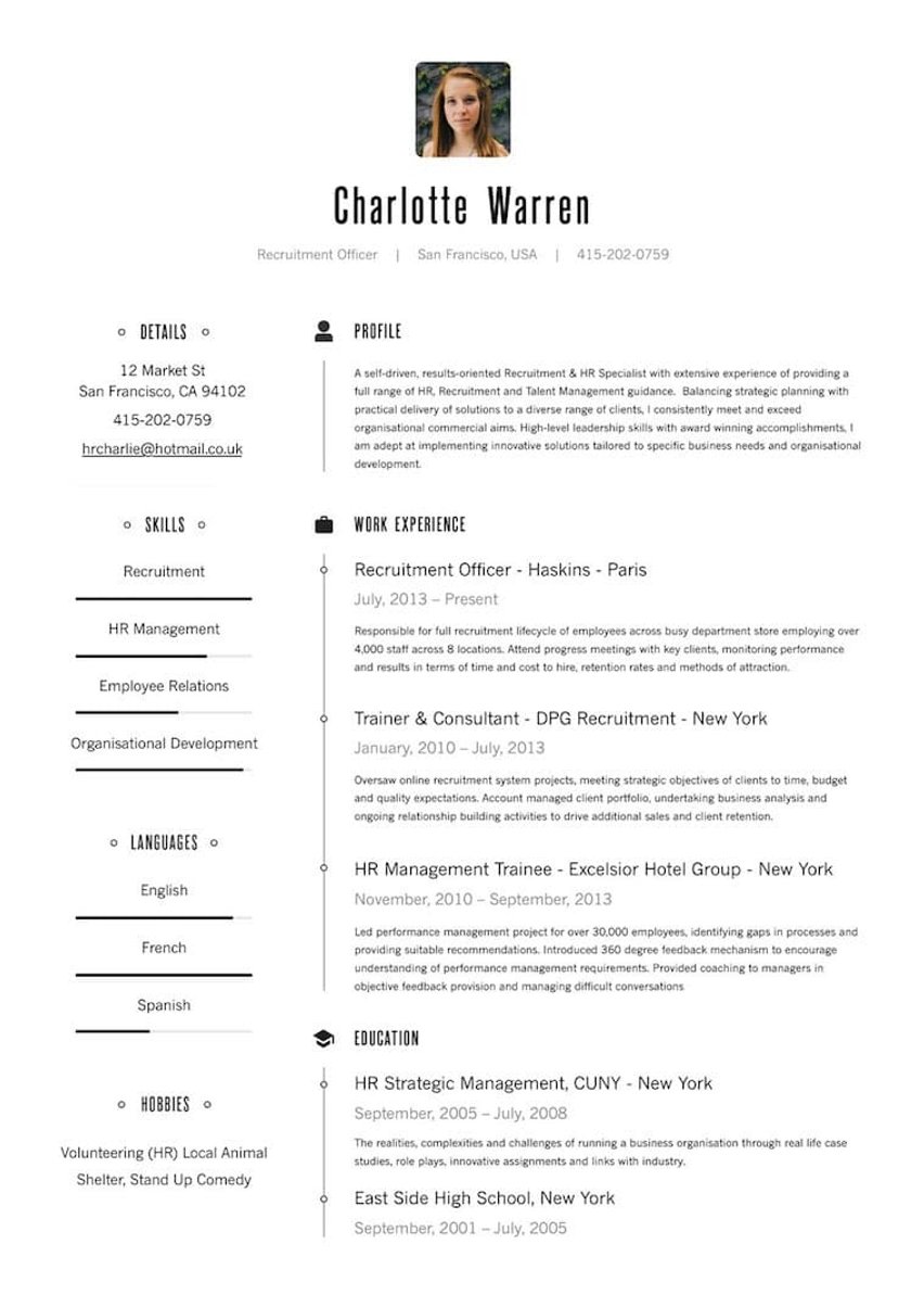 Nowy Jork resume template